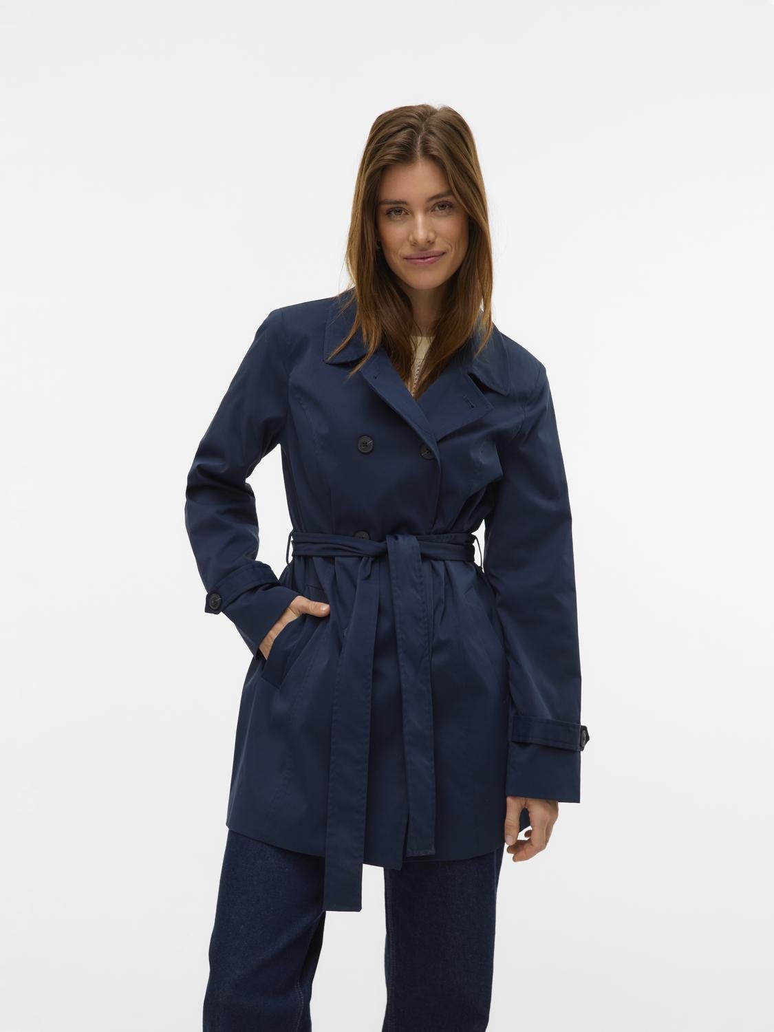 VMCHELSEA Trenchcoat - Navy Blazer - VERO MODA & VILA Bergvik